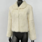 Natural Rabbit Fur Coat Women New Autumn Winter Female Real Fur  Real Leather and Fur Women's Clothing Outerwear Lady Jacket
