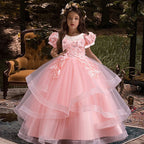 New flower girl wedding dress Girls party dresses, elegant girl walking show evening dress 4-12 years old children's clothing