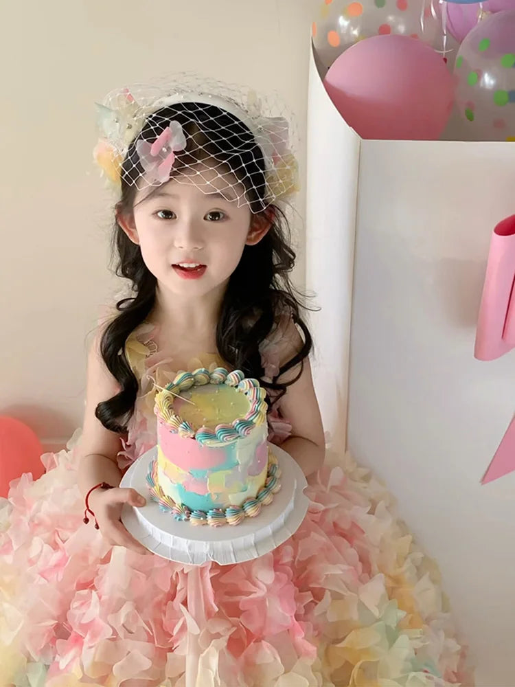 Rainbow Princ Skirt Girls Birthday Dr Fairy T Princ Dr Spring Summer New Arrival Children's Clothing
