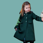 Girls Cashmere Tweed Coat 23 Fall And Winter New Fashion Double-sided Wool Coat Cotton Warm Long Girls Coat Children's Clothing