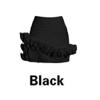 Summer Three-Dimensional Flower Skirt Sexy Asymmetrical Ruffled High Waist Pleated Hip Skirt Black Red White Women's Clothing