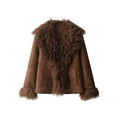 Original high-quality new women's clothing jacket with European and American style double-sided patchwork artificial fur effect