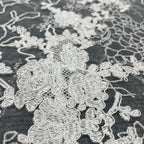 New trendy sequined tulle embroidery, suitable for wedding dress fabrics, custom-made women's clothing fabrics