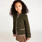 Children's clothing autumn winter British lamb wool children's coat baby windbreaker double-sided woolen single-breasted jacket
