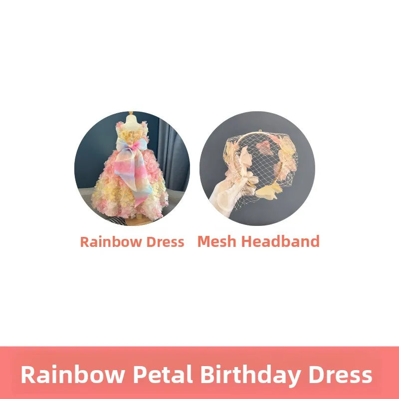 Rainbow Princ Skirt Girls Birthday Dr Fairy T Princ Dr Spring Summer New Arrival Children's Clothing