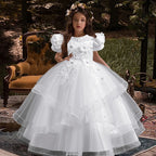 New flower girl wedding dress Girls party dresses, elegant girl walking show evening dress 4-12 years old children's clothing