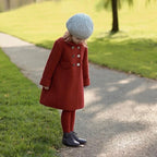 Girls Cashmere Tweed Coat 23 Fall And Winter New Fashion Double-sided Wool Coat Cotton Warm Long Girls Coat Children's Clothing
