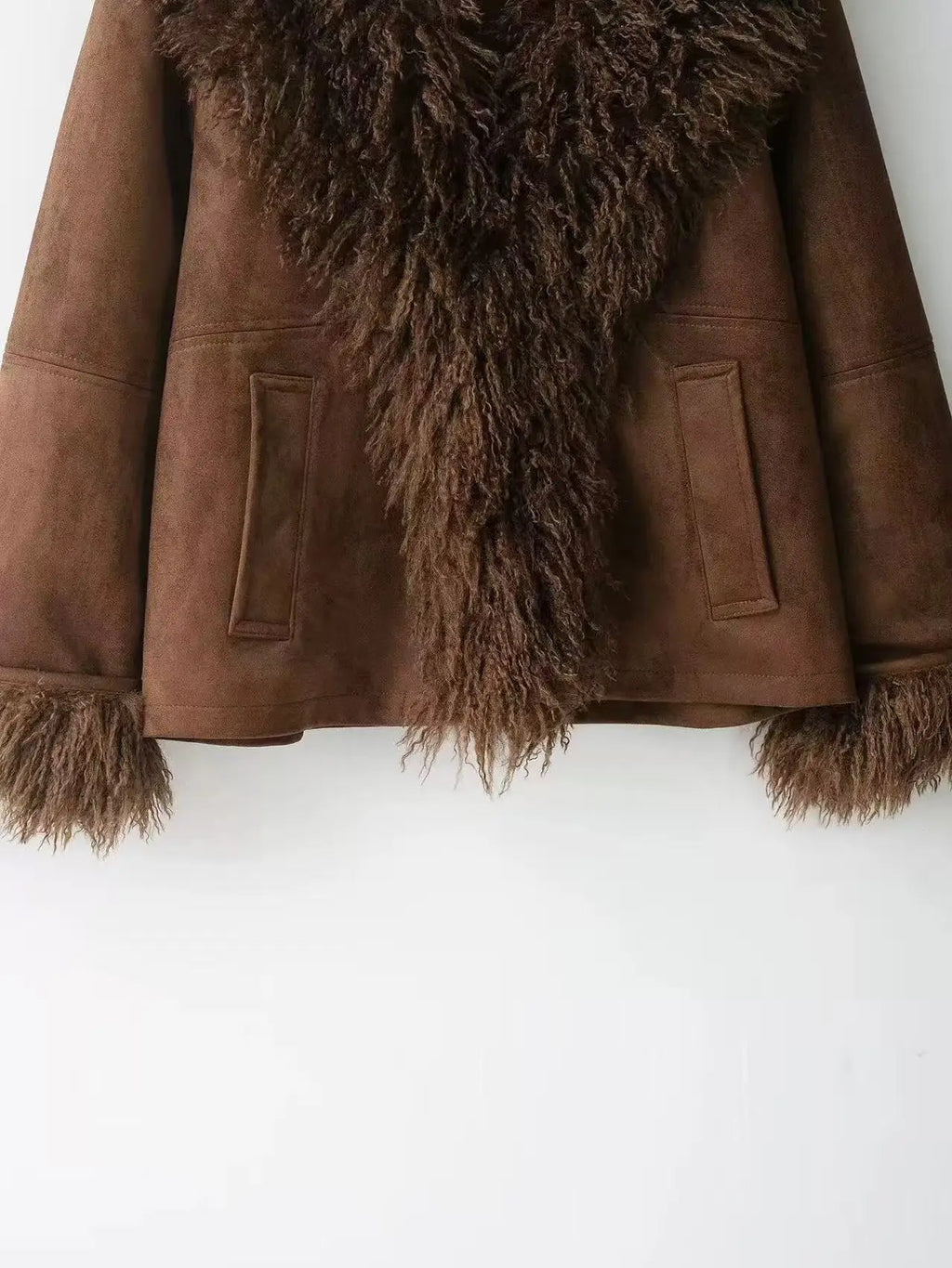 Original high-quality new women's clothing jacket with European and American style double-sided patchwork artificial fur effect