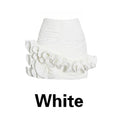 Summer Three-Dimensional Flower Skirt Sexy Asymmetrical Ruffled High Waist Pleated Hip Skirt Black Red White Women's Clothing