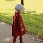 Girls Cashmere Tweed Coat 23 Fall And Winter New Fashion Double-sided Wool Coat Cotton Warm Long Girls Coat Children's Clothing