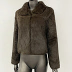 Natural Rabbit Fur Coat Women New Autumn Winter Female Real Fur  Real Leather and Fur Women's Clothing Outerwear Lady Jacket