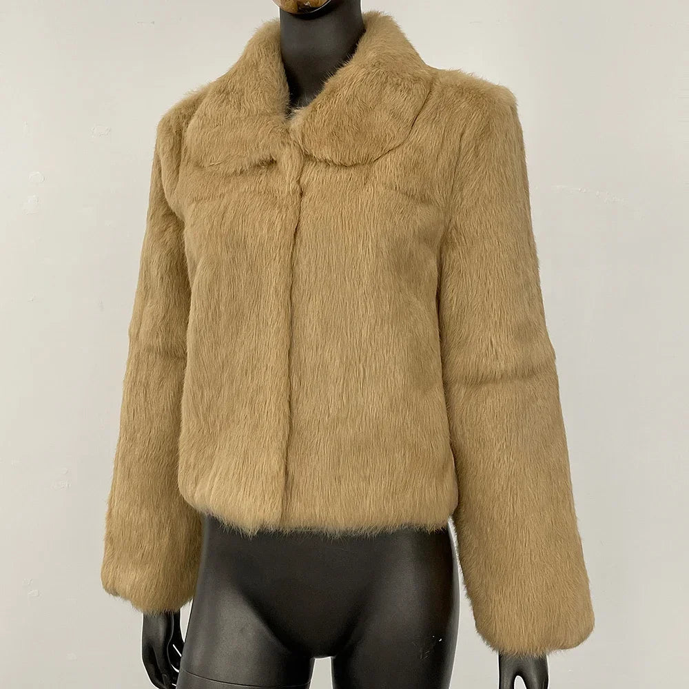 Natural Rabbit Fur Coat Women New Autumn Winter Female Real Fur  Real Leather and Fur Women's Clothing Outerwear Lady Jacket